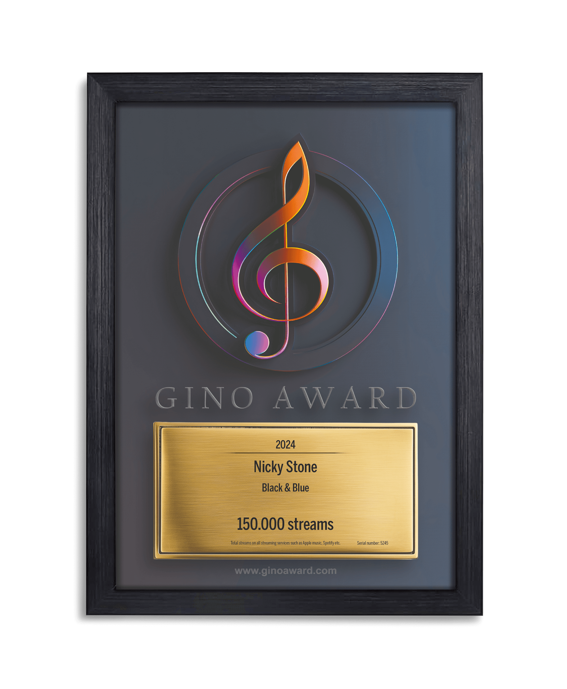 Live preview of your personalized Gino Award